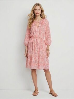 Diane Von Fursteberg Silk Dress Parry  Sarasa Coral Print Dress